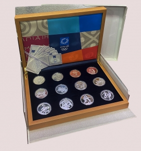 Set 12 Silver Coins 10 Euro of Olympic Games Athens 2004 