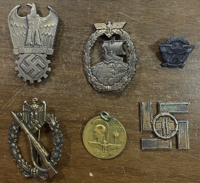 6 Ναζιστικά Σήματα - μετάλλια τα 5  παλιά αντίγραφα 