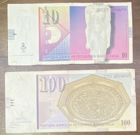 ΣΚΟΠΙΑ 2 χαρτονομίσματα του 2002 και 2003 VF