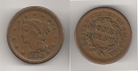 USA 1 Cent 1853 VF