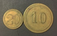 2 old Greek tokens