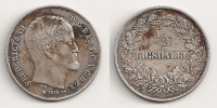 DENMARK  1/2 Rigsdaler 1855 VF+