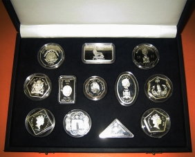 Collection of 12 silver Proof coins Millenium