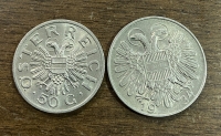 ΣΟΥΗΔΙΑ 50 Groschen 1936 and 1 Shilling 1934 AU/UNC