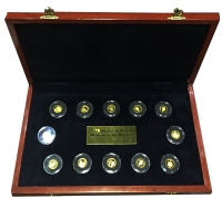 Collection of 12 gold coins Proof, total weight 15 gr