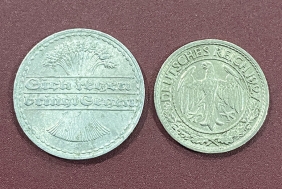 ΓΕΡΜΑΝΙΑ 2 Χ 50 Φένινγκ 1922 και 1927 AU