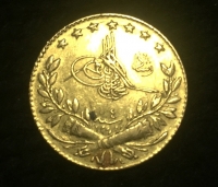 TURKEY 25 Kurush 1912 (1327/4 XF