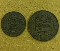 GUERNSEY 5 and 10 Doubles 1956 UNC