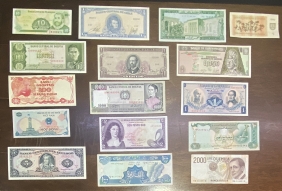 16 Χαρτονομίσματα διαφορετικά από διάφορες χώρες UNC