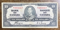 CANADA 10 Dollars 1937 VF