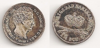 DENMARK 1 Rigsbankskilling 1842 UNC
