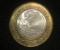 MEXICO 100 Dollar 2004 Commemorative Silver Center UNC