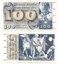 SWITZERLAND 100 Fr. 1956-73