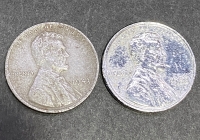 USA 2 X Cent -( 1943 Zinc + 1980 Νickel Plated?)