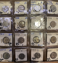 ΑΜΕΡΙΚΗ Συλλογή με 16 ΑΚΥΚΛΟΦΟΡΗΤΑ κέρματα των 5 Σεντς 1941-1955 (μερικά ασημένια) 