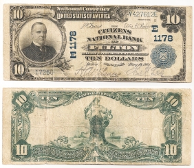 USA 10 Dollars FULTON 1905 RARE F/VF