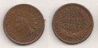 USA 1 Cent 1868 AVF R