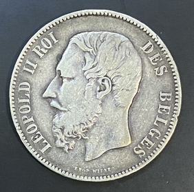 ΒΕΛΓΙΟ 5 Φράγκα 1870 AXF