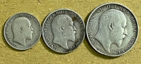 ΑΓΓΛΙΑ 3 Ασημένια νομίσματα με τον Εδουάρδο