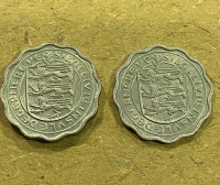 GUERNSEY  2 X 3 Pence  (1956 ,59) XF and UNC