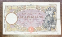 ITALY 500 Lire 1919-1928 F/VF 