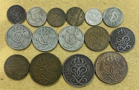 DENMARK 18 Differnet coins 1924-1950 VF_XF