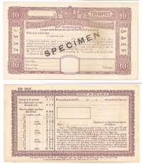 INDIA 10 Rupees 1936 Specimen