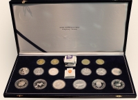 NORWAY Case with 4 gold and 12 silver coins of winter Olympic Games 