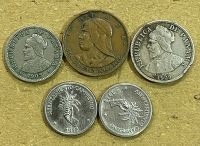 PANAMA 5 Different Coins from 1907 to 1973