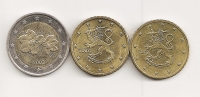 FINLAND 2 Euro 2002 + 2X 50 Cents 2002 UNC
