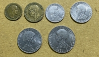 ALBANIA Lot of 6 Coins 1939-40 Different XF
