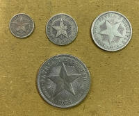 CUBA ,10-20-40 Centavos and 1 Peso 1920,1915,1915 and 1934 XF