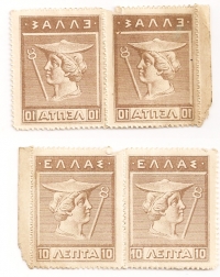 Pair of 10 lepta 1922 UNC