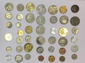 Collection of 43 Different Greek Coins incl. 20 Drachmas silver 