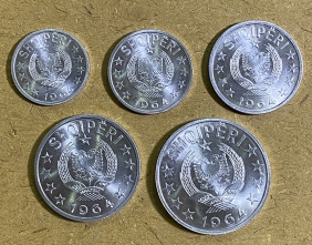 ALBANIA set 5 UNC Coins