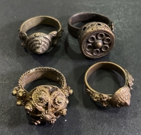 4 Old Silver Rings
