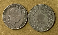 AUSTRIA  2 Χ 20 Kruezer 1784 ,1841 
