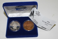 ALASKA Case with 2 medals (one silver) 1 Ounce, Proof 