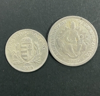 HUNGARY 1 and 2 Pengo 1938 and 1929 XF and VF