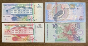 SURINAME 4 Notes 1998 and 2000 UNC