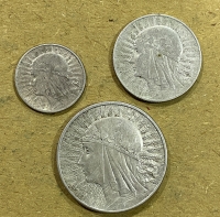 POLAND ,2, 5 , 10 Zloty 1932 AXF