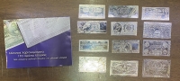 Collection Of 12 Plaques (silver) with Greek Banknotes 