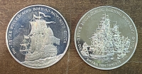 RUSSIA 2 Medal Proof with Navy images