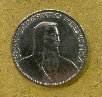 SWITZERLAND - 5 Franc 1925 XF