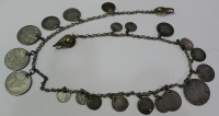 Antique silver jewlery with silver coins from 1766