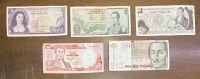COLOMBIA 5 Different Notes VF-XF