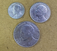CUBA 25-50 Centavos and 1 Peso 1953 XF