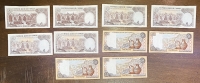 CYPRUS Collection of 10 Different Notes of 1 Pound XF to AU 