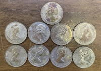 Συλλογη με 9 Αναμνηστικά νομίσματα διαφόρων χωρών Αγγλικές Αποικίες 