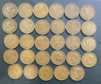 AUSTRALLIA Collection of 29 Different Coins 1 Penny 1911-1952 VF-XF